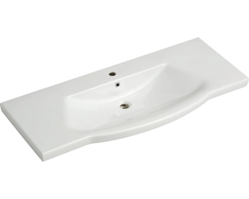 Vasque en céramique avec trou de robinet et trop-plein