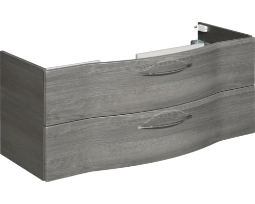 Meuble sous-lavabo avec deux tiroirs aspect bois