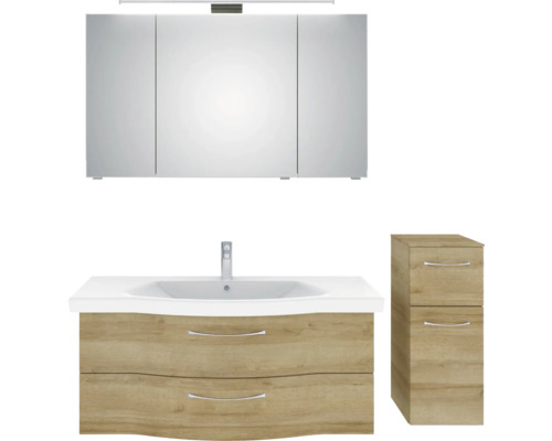 Ensemble de meubles de salle de bains avec armoire de toilette, lavabo et meuble bas