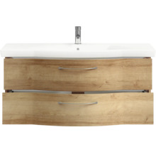 Meuble sous-lavabo avec deux tiroirs et robinet