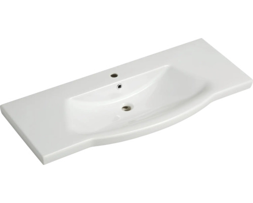 Vasque en céramique avec trou de robinet et trop-plein