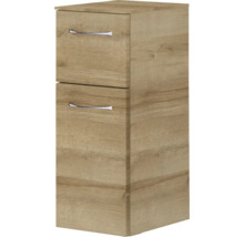 Armoire haute avec deux tiroirs et poignées en métal