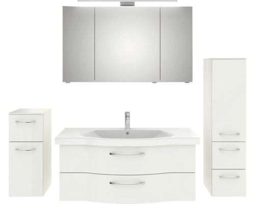 Ensemble de meubles de salle de bains avec lavabo, armoire de toilette, vasque et meubles bas