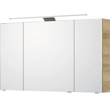 Armoire de toilette avec éclairage et trois portes pour la salle de bains