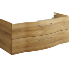 Meuble sous-lavabo en bois avec deux tiroirs et poignées