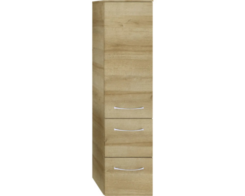 Armoire haute avec trois tiroirs au décor bois