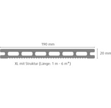 Konsta WPC Terrassendiele XL steingrau mattiert strukturiert 20x190 mm (Meterware ab 1000 mm bis max. 6000 mm)-thumb-4