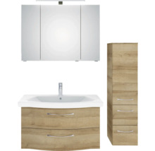 Ensemble de salle de bains avec armoire de toilette, meuble sous-vasque et armoire haute