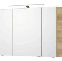 Armoire de toilette avec trois portes et éclairage