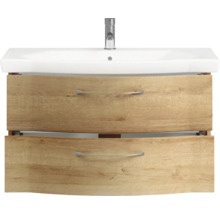 Meuble sous-lavabo avec deux tiroirs et vasque à poser