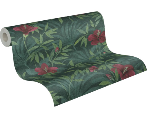 Rouleau de papier peint avec motif de plantes et de fleurs