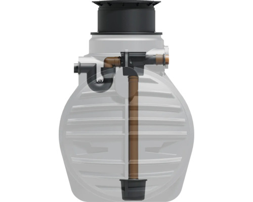 Citerne d''eau de pluie avec système de tuyauterie interne pour l''utilisation de l''eau de pluie