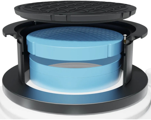 Puits de drainage avec couvercle amovible pour l''extérieur