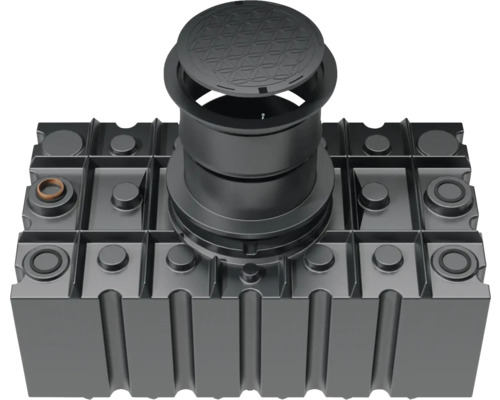 Regenwassertank mit Schacht und Deckel