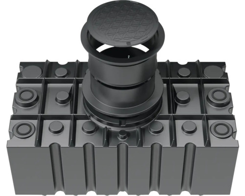 Système de citerne d''eau de pluie avec dôme d''inspection et couvercle