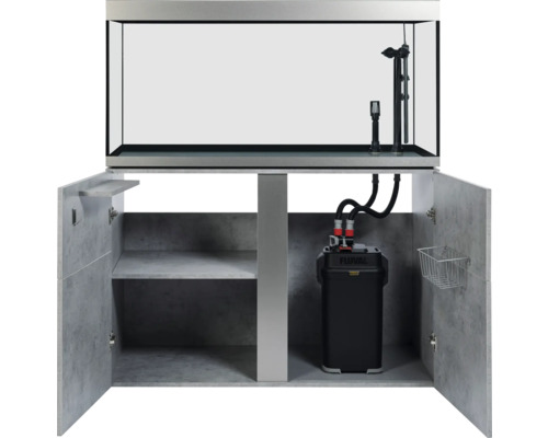 Combinaison aquarium avec meuble bas, filtre intérieur et filtre extérieur