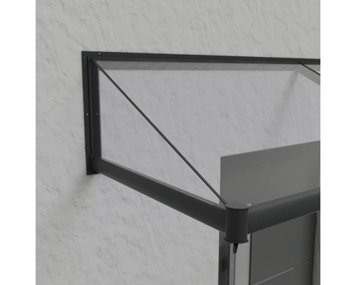 Auvent de porte avec cadre et support