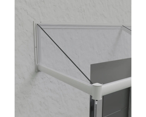 Vordach mit Rahmen und Glas
