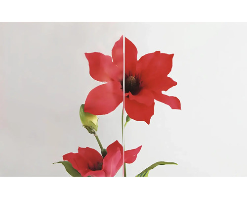 Fleur artificielle décorative avec fleur rouge