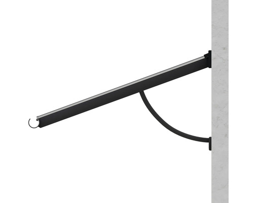 Schwarze Markisenhalterung zur Wandmontage