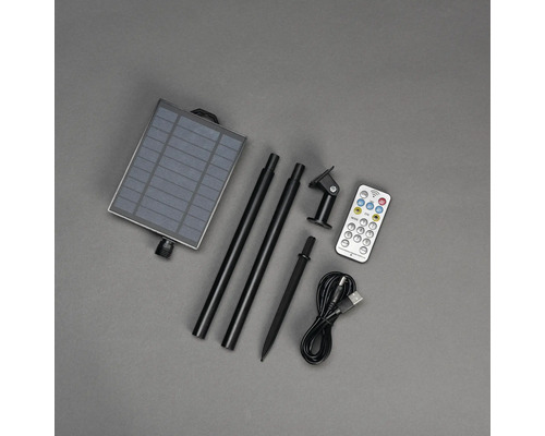 Solarleuchten Zubehör mit Solarpanel, Erdspiess, USB-Kabel und Fernbedienung