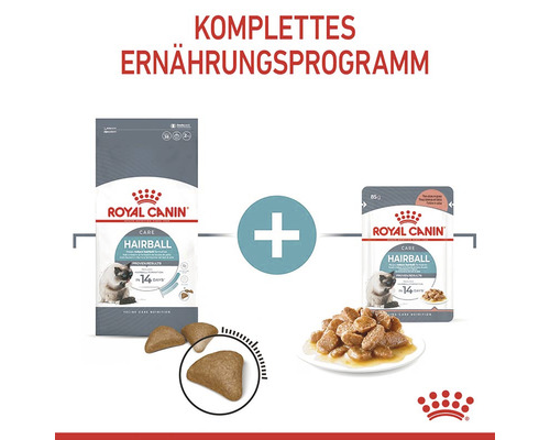 Komplettes Ernährungsprogramm mit Royal Canin Hairball Trocken- und Nassfutter für Katzen