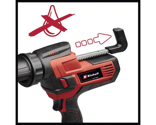 Symbol für kein Nachtropfen und Symbol für automatischen Vorschub auf einer Kartuschenpistole von Einhell