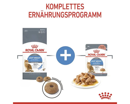 Komplettes Ernährungsprogramm mit Royal Canin Light Weight Trocken- und Nassfutter für Katzen