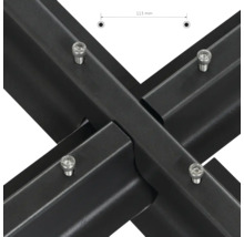 Vue détaillée d''un piètement de table avec des vis