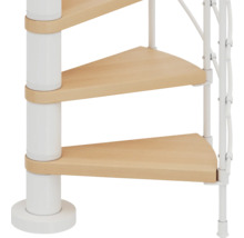 Pertura Spindeltreppe Koralia Buche Leimholz Ø 140 cm Weiss 12 Stufen 13 Steigungen