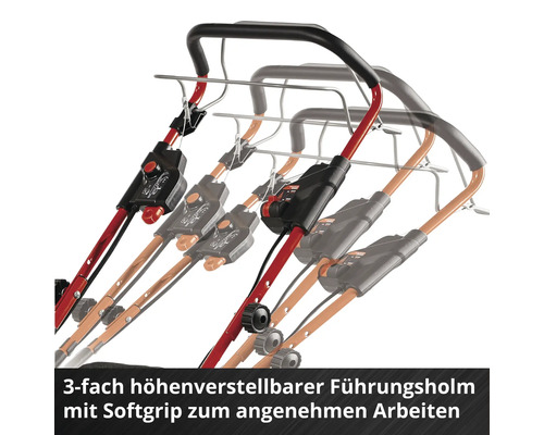 Dreifach höhenverstellbarer Führungsholm mit Softgriff