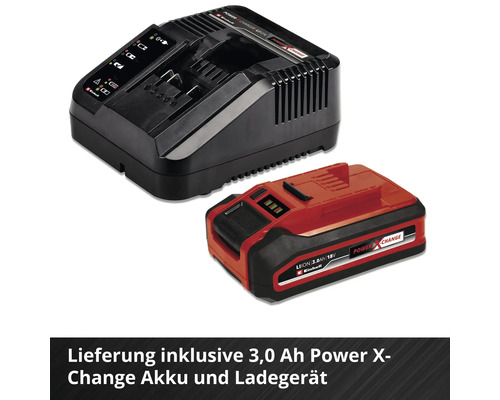 Einhell 18 Volt 3.0 Ah Power X-Change Akku mit Ladegerät