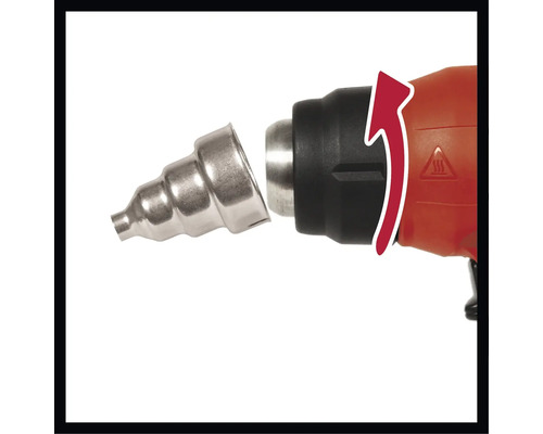 Décapeur thermique avec buse et flèche d'instruction