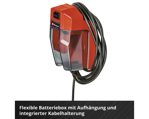 Flexible Batteriebox mit Aufhängung und integrierter Kabelhalterung