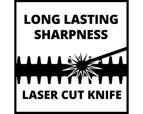 Symbole pour tranchant durable grâce à une lame découpée au laser