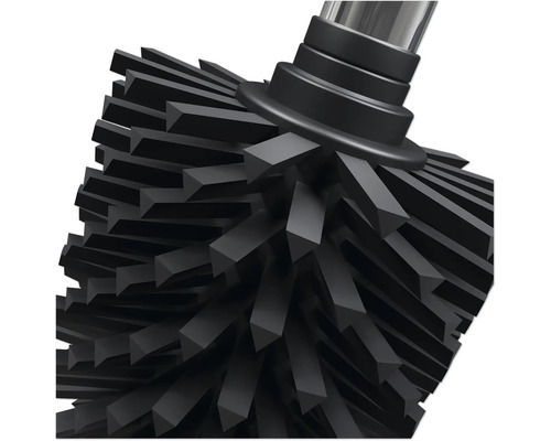 Gros plan d''une brosse de toilette noire.