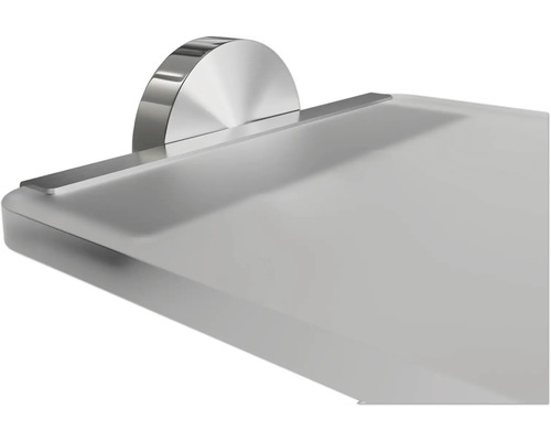 Étagère en verre avec support métallique pour salle de bains ou toilettes