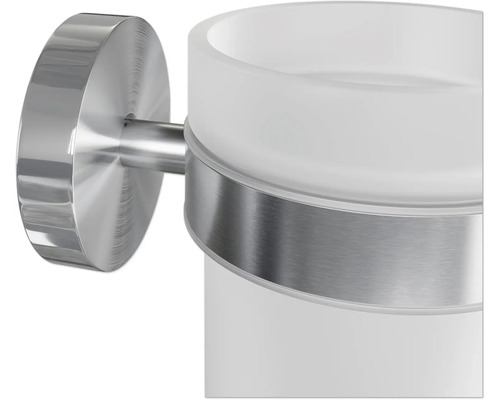 Support mural pour gobelet à brosse à dents en métal et verre