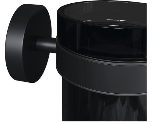 Gobelet noir pour brosse à dents, montage mural