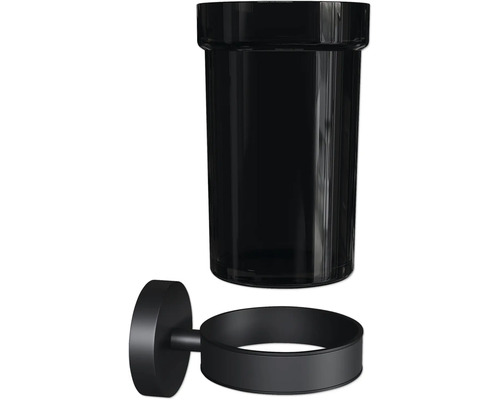 Gobelet à brosse à dents noir pour montage mural