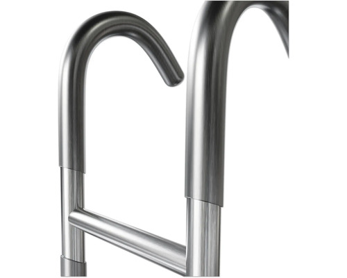 Detail einer Edelstahlleiter