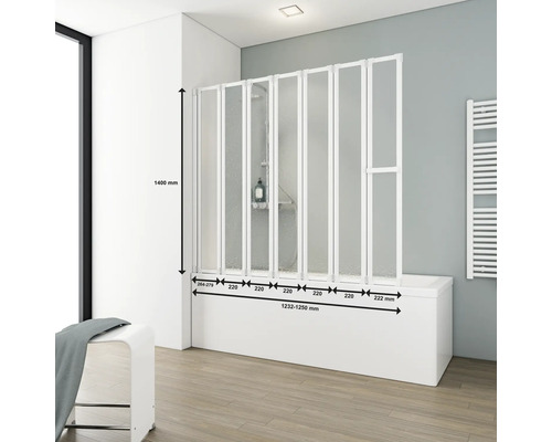 Pare-baignoire avec dimensions