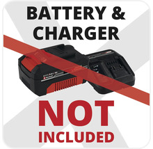 Illustration d''une batterie et d''un chargeur non inclus