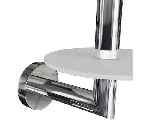 Porte-papier toilette avec étagère en métal et plastique