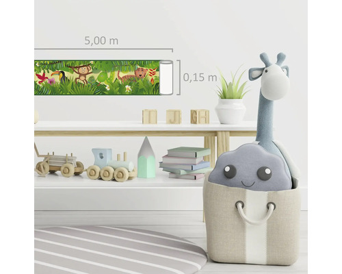 Wandtattoo mit Dschungelmotiven, Länge 5,00 Meter, Höhe 0,15 Meter