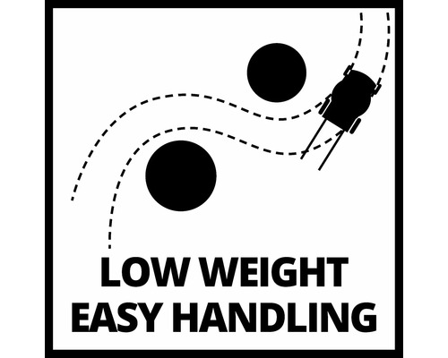 Symbole pour poids léger et manipulation facile d''une tondeuse à gazon