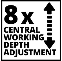 8-fach zentrale Arbeitstiefeneinstellung