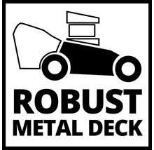 Symbol für robustes Metallgehäuse eines Rasenmähers