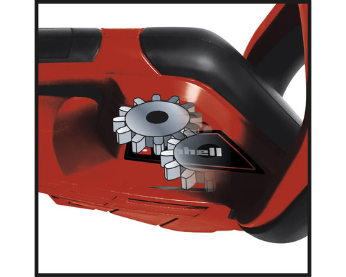 Einhell Logo auf einer Heckenschere mit Getriebe