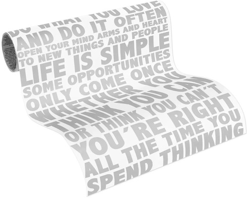 Rouleau de papier peint avec citations imprimées